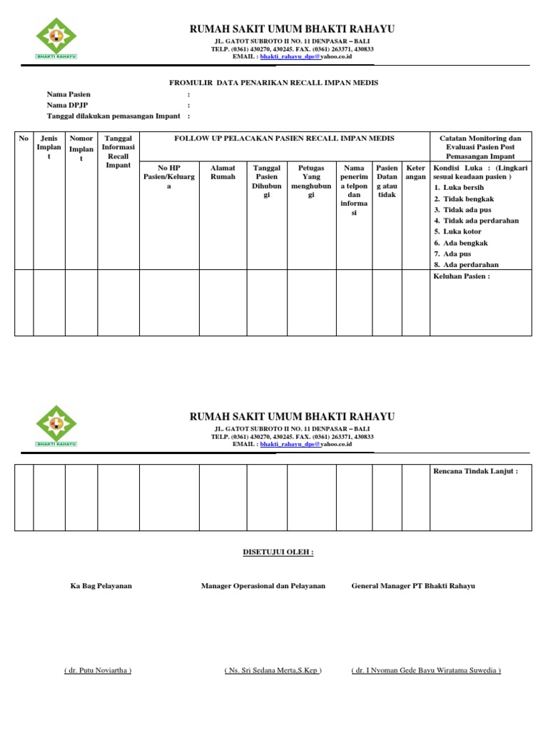 Format Penarikan Recall Implan Medis | PDF