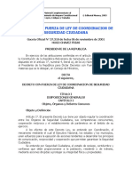 Decreto Con Fuerza de Ley de Coordinacion de Seguridad Ciudadana