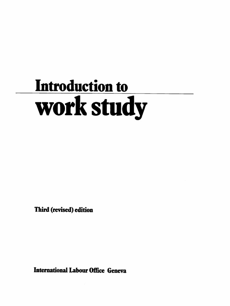 Introduction To Work Study PDF Labour Economics Unemployment