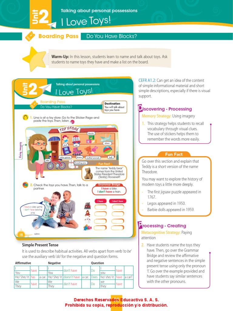 Talking About Toys A Lesson on Naming and Describing Common Children's