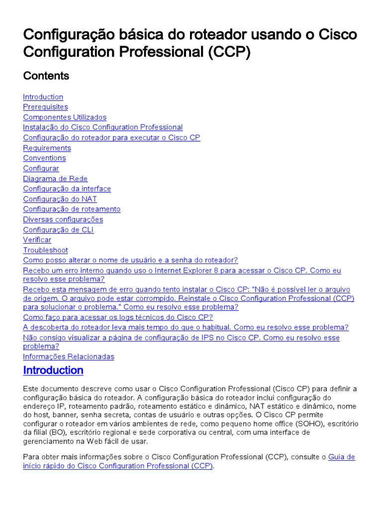 Basic Router Config CCP 00 | PDF | Roteamento | Porta (rede de ...