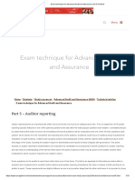 Exam Technique For Advanced Audit and Assurance: Part 5 - Auditor Reporting