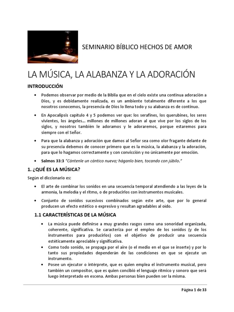 Música y Alabanza en la Adoración | PDF | Sonido | Salmos