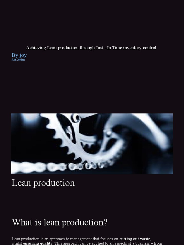 Just in Time Production | PDF