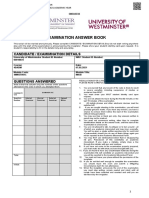 Examination Answer Book: Candidate / Examimnation Details