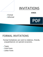 KINDS OF INVITATIONS
