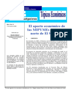 El Aporte Económico de Las Mipymes de La Zona Norte de El Salvador