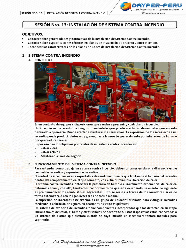 Instalación de Sistemas Contra Incendios | PDF | Sistema de rociadores ...