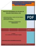 Proceso Enfermero de Dialisis Peritoneal, Diabetes e Hipertencion Arterial.