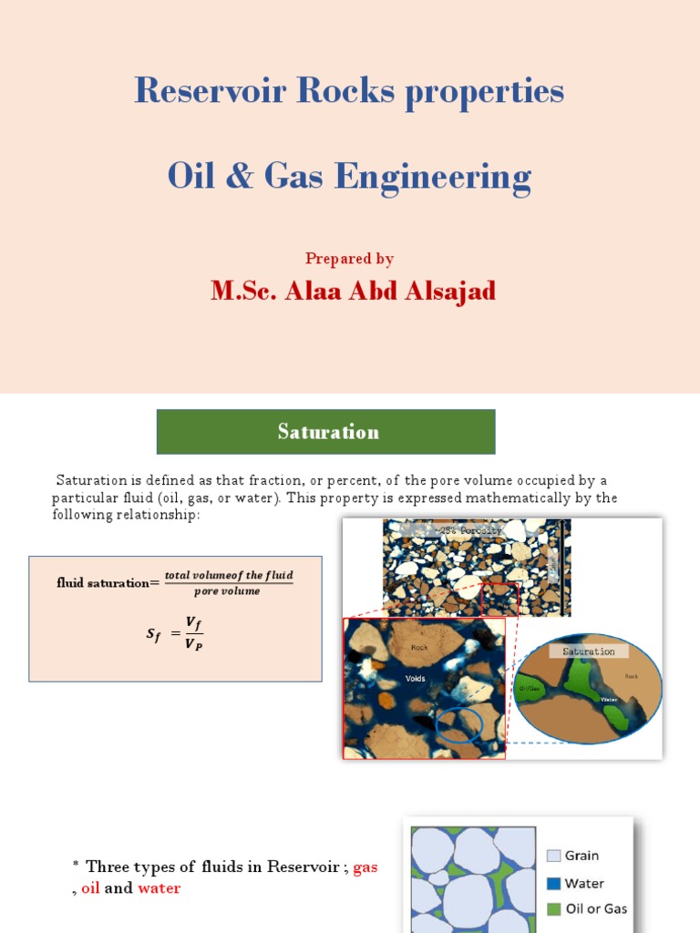 Lecture 3 Saturation PDF Petroleum Reservoir Porosity
