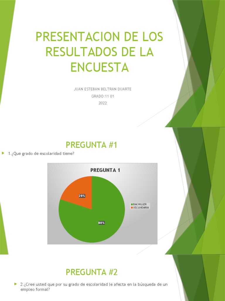 Presentacion de Los Resultados de La Encuesta | PDF