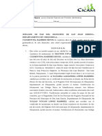 Oral de Fijación de Pensión Alimenticia Clementina San Juan Ermita