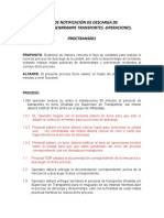 Procedimiento de Notificación de Descarga de Marcancia y Desemrampe Transportes