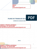 Plano de Trabalho de Estágio - Cursos de Licenciatura