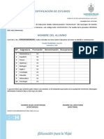 Certificación de Estudios