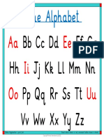 The Alphabet Vowels in Red