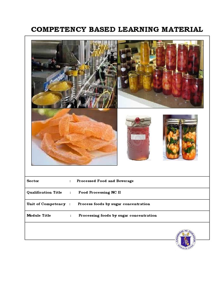 CompetencyBasedLearningMaterial Food Processing NC II PDF Fruit