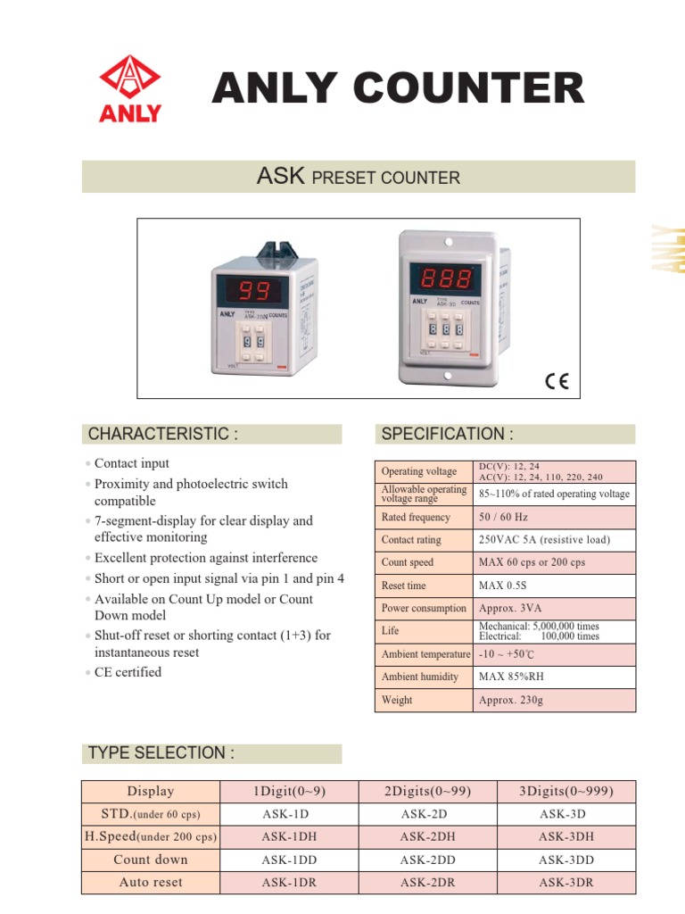 ASK Preset Counter Specifications | PDF | Science & Mathematics | Computers