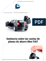 Sentencia Sobre Las Cuotas de Planes de Ahorro 0km FIAT