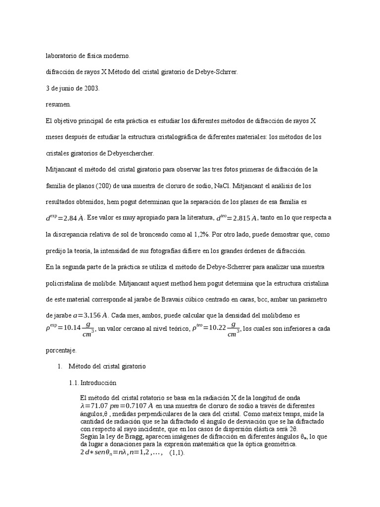 Rayos X | Descargar gratis PDF | Cristalografía de rayos X | Cristal