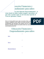 Educación Financiera y Emprendimiento para Niños