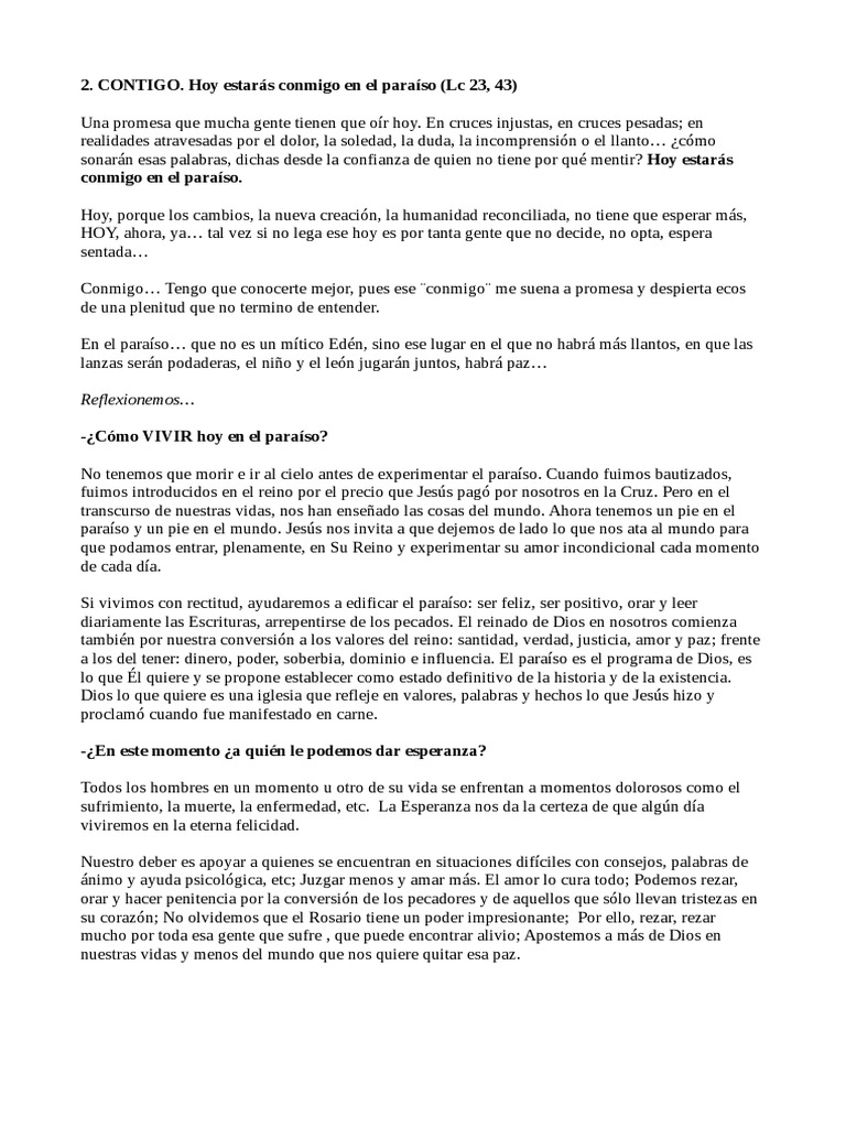 Sermon De Las 7 Palabras Pdf Oración Amor