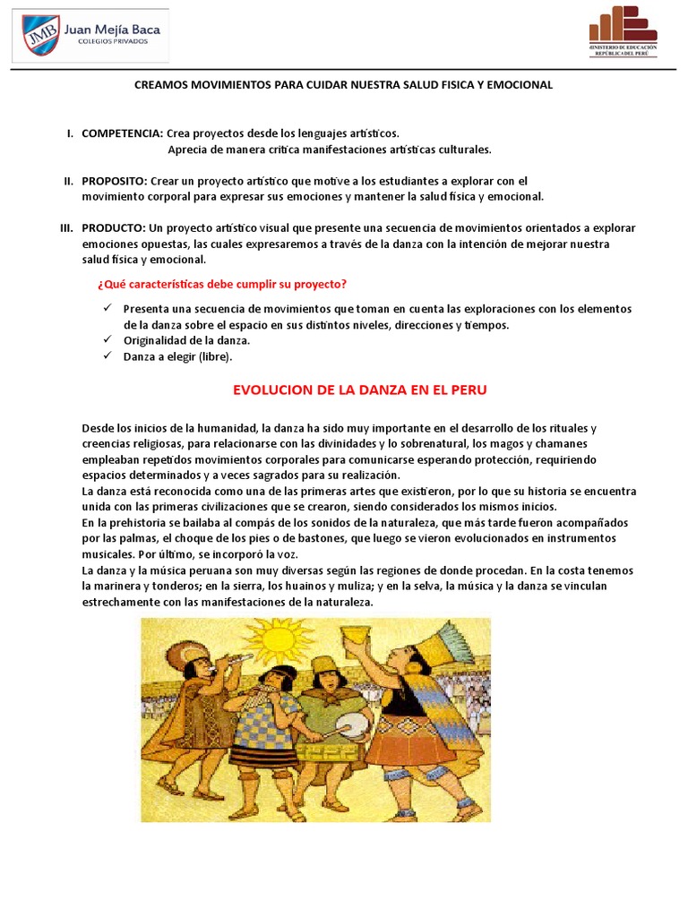 Proyecto Artístico: Danza y Salud Emocional | PDF | Bailes | Las artes ...