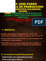 Soldeo Tope Posicion Plana y Fillete Posicion Vertical