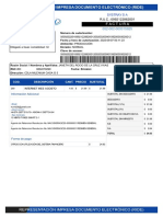 Representación Impresa Documento Electrónico (Ride) : Factura