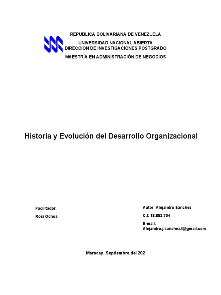 Historia y Evolución Del Desarrollo Organizacional | PDF ...