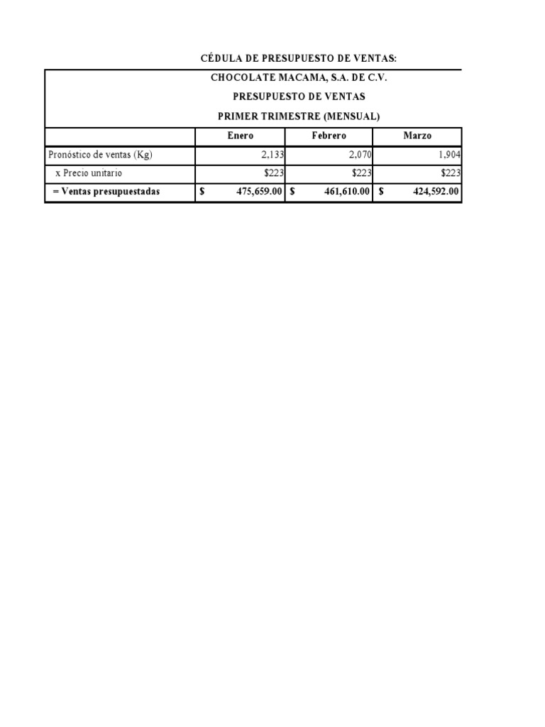 Presupuesto Ventas y Producción 2023 | PDF | Presupuesto | Economias