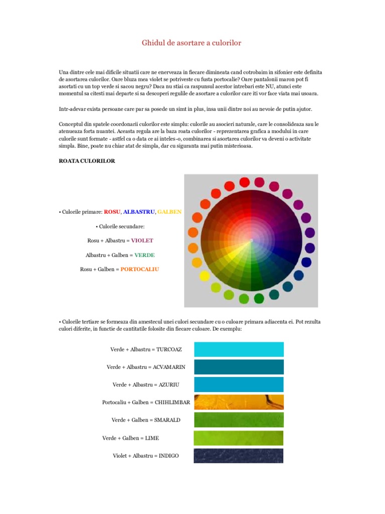 Ghidul De Asortare A Culorilor