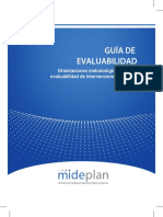 Mideplan (2018). Guía de Evaluabilidad: orientaciones metodológicas para la evaluabilidad de 