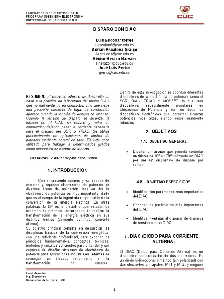 Control de Potencia con DIAC y TRIAC | PDF | Corriente eléctrica ...