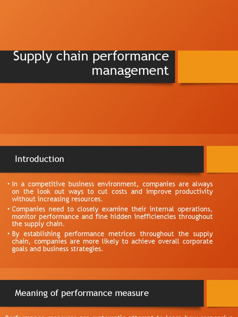 Supply Chain Performance Management | PDF | Supply Chain | Evaluation