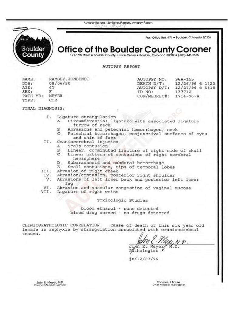 Jonbenét Ramsey Autopsy The One Thing They Didnt Tell You - 717xeh6