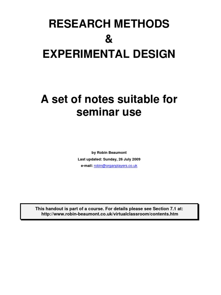 Research Methods in Health Informatics | PDF | Experiment | Validity ...