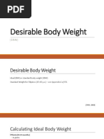 DBW Calculation Using NDAP and Tannhauser | PDF | Body Mass Index | Obesity