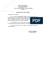 Certification RSBSA Teves