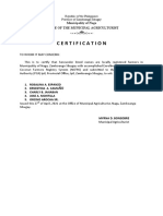 Certification RSBSA