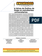 Sopa de Letras de Estilos de Aprendizaje en Estudiantes Universitarios