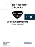 Vibesware Guitar Resonator GRJunior1 Bedienungsanleitung