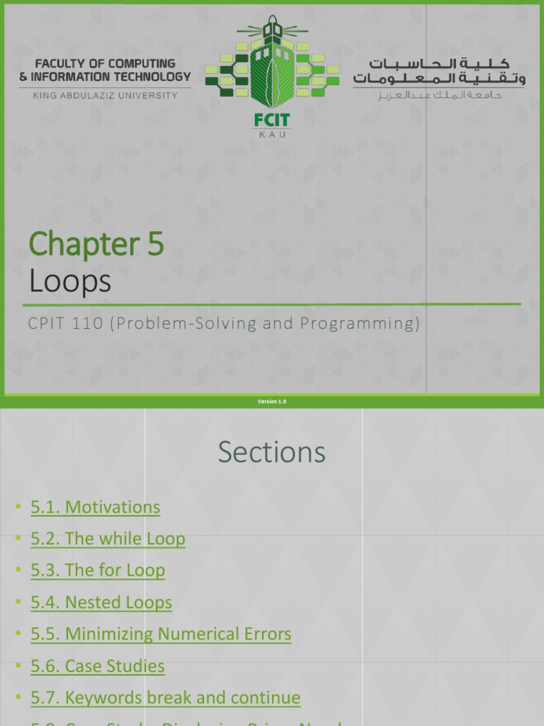 CPIT 110: Understanding Loops in Python | PDF | Control Flow | Computer ...