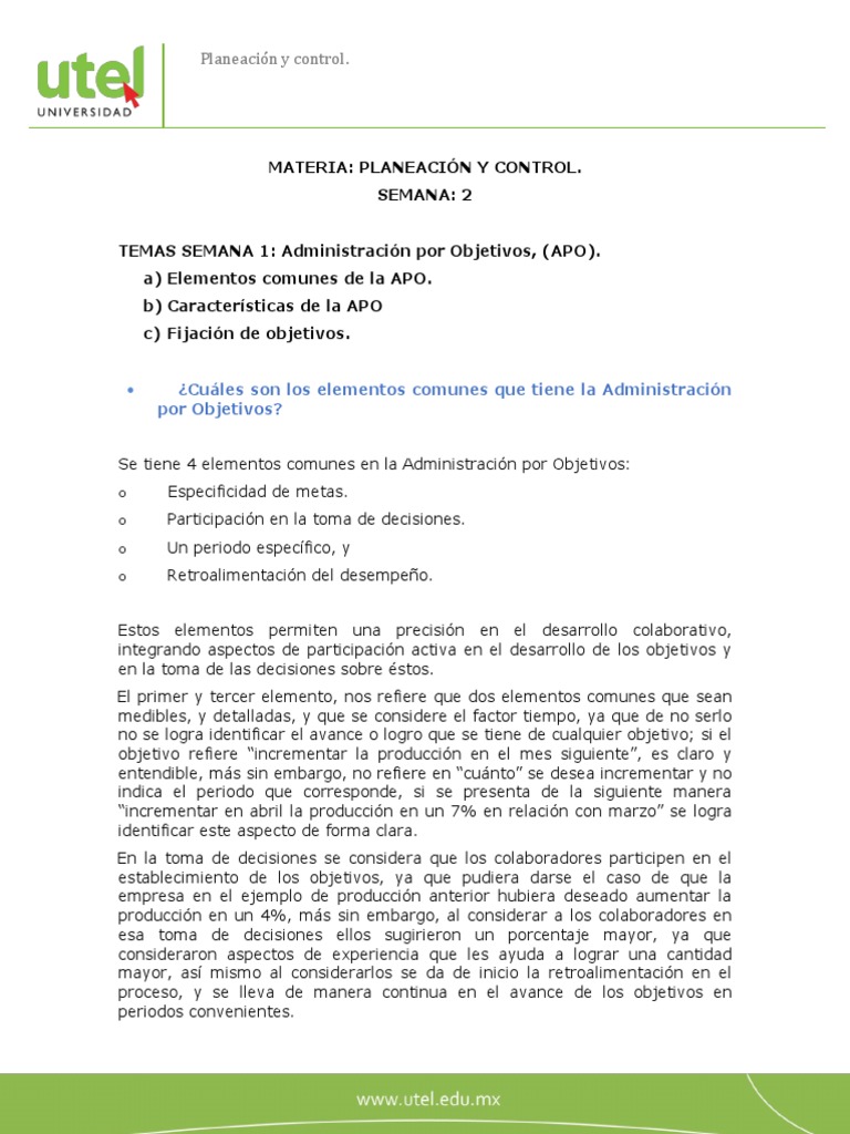 Planeacion y Control Semana2 PF | PDF | Planificación | Toma de decisiones