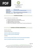 Module 1 Nature and Characteristics of Action Research