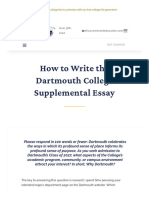 How To Write The Dartmouth College Supplemental Essays - Command Education