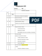 Calendarizacion Senderismo I 2019