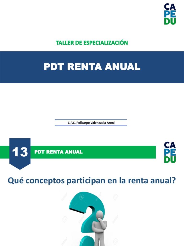Pdt-Renta Anual | PDF | Impuesto sobre la renta | Impuestos