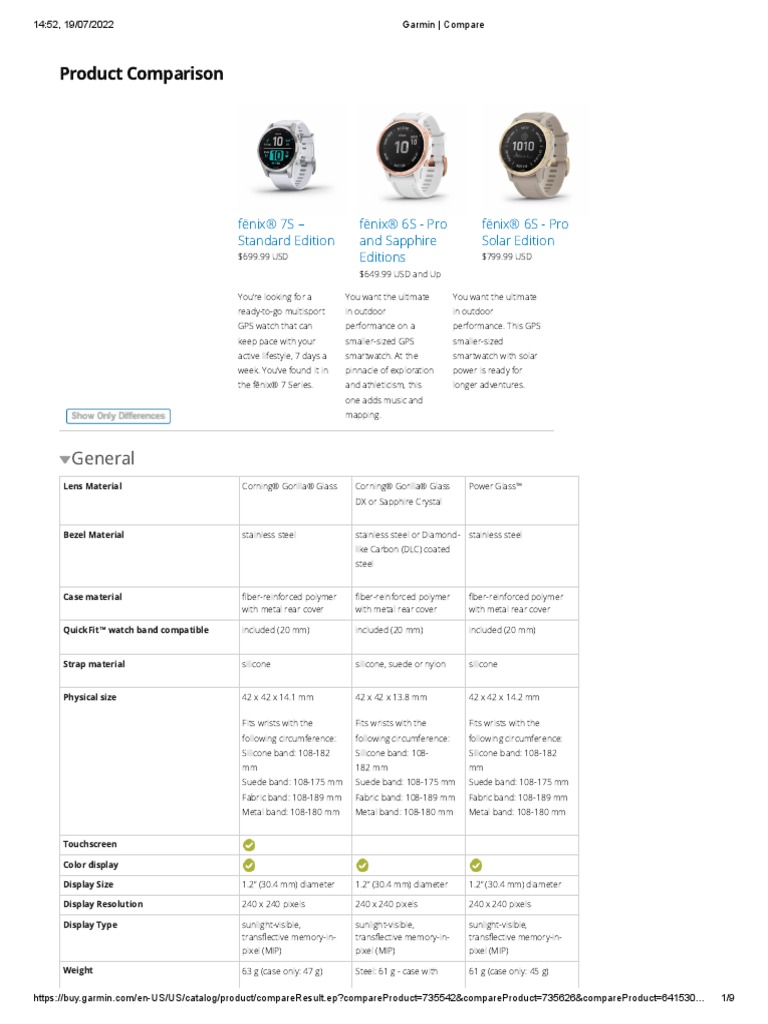 Garmin - Compare | PDF | Swimming (Sport) | Golf Course
