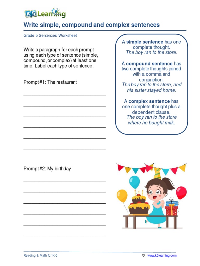 Grade 5 Simple Compound Complex C | PDF